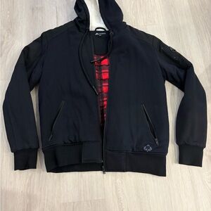 Moose Knuckles Black Hoodie with White Lining